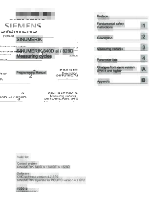SINUMERIK 840D sl / 828D Measuring cycles