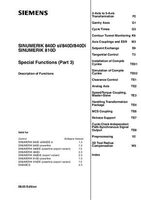Description of Functions Special Functions