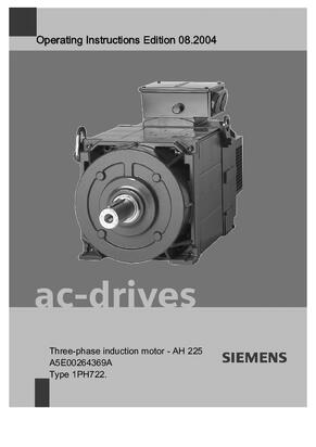 Operating Instructions Three-phase servomotor 1PH722