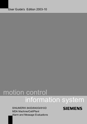 User's Guide MDA Machine/Cell/Plant Alarm and Message Evaluations