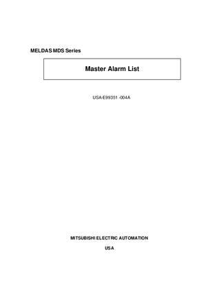 Master Alarm List