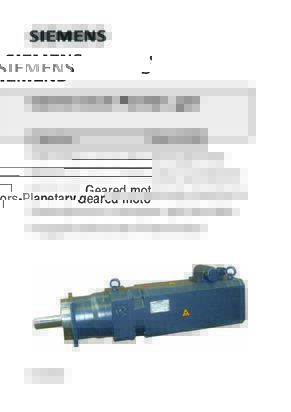 Instructions Geared motors-Planetary gear 1FK7/1FT6