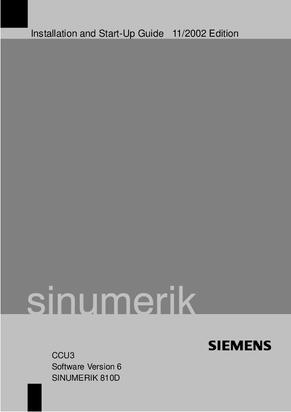 Installation and Start-Up Guide 810D