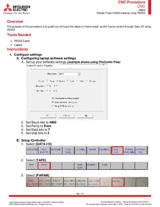 Mazak Fusion M640 backup using RS232